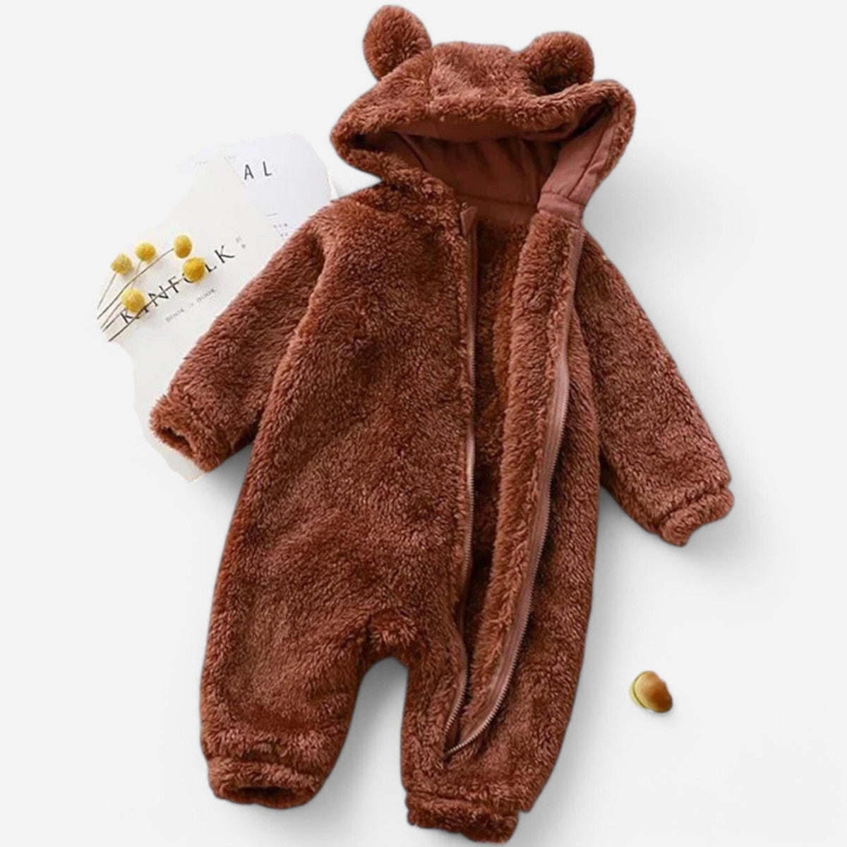Combinaison polaire pour bebe - Marron