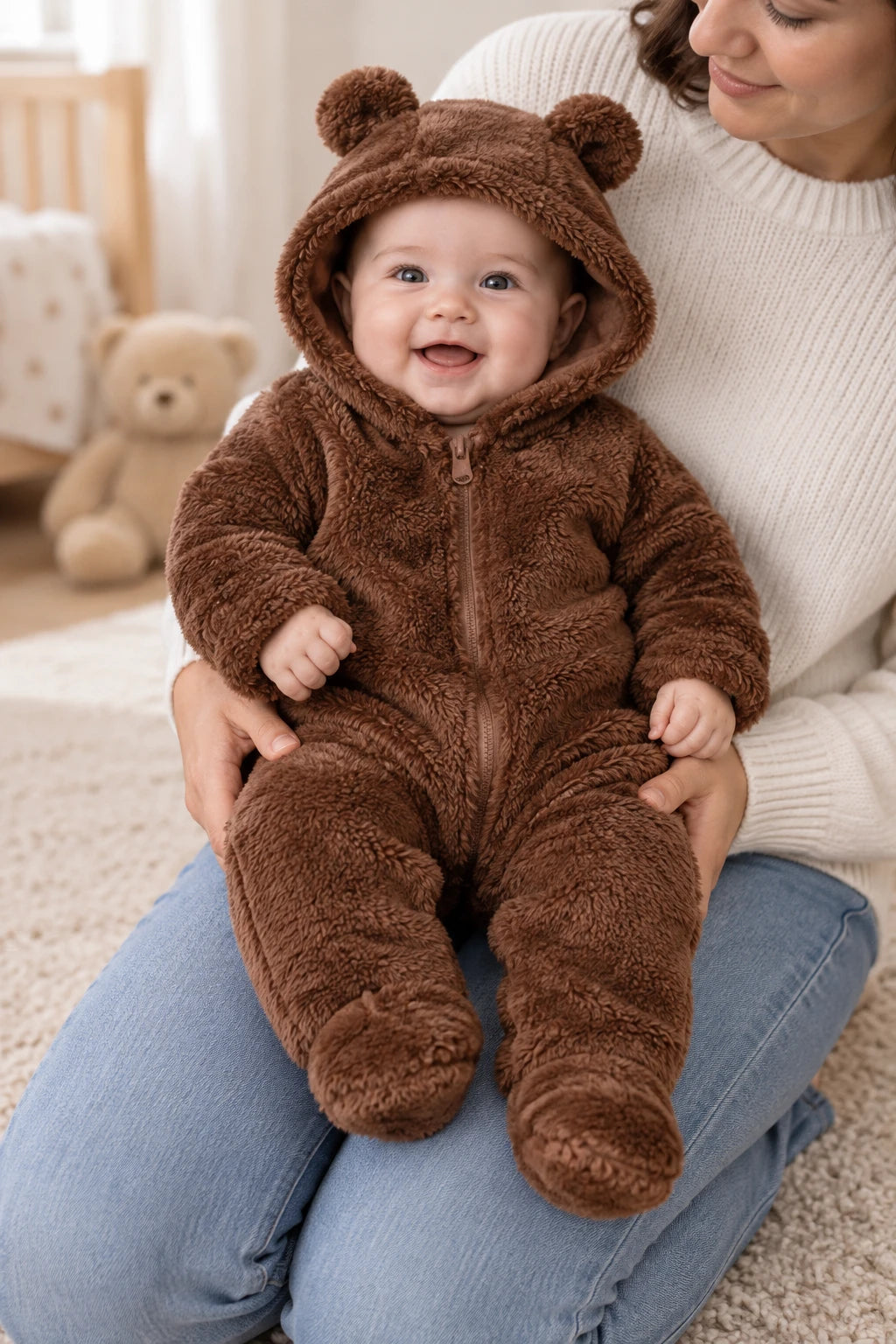Combinaison polaire pour bebe - Marron