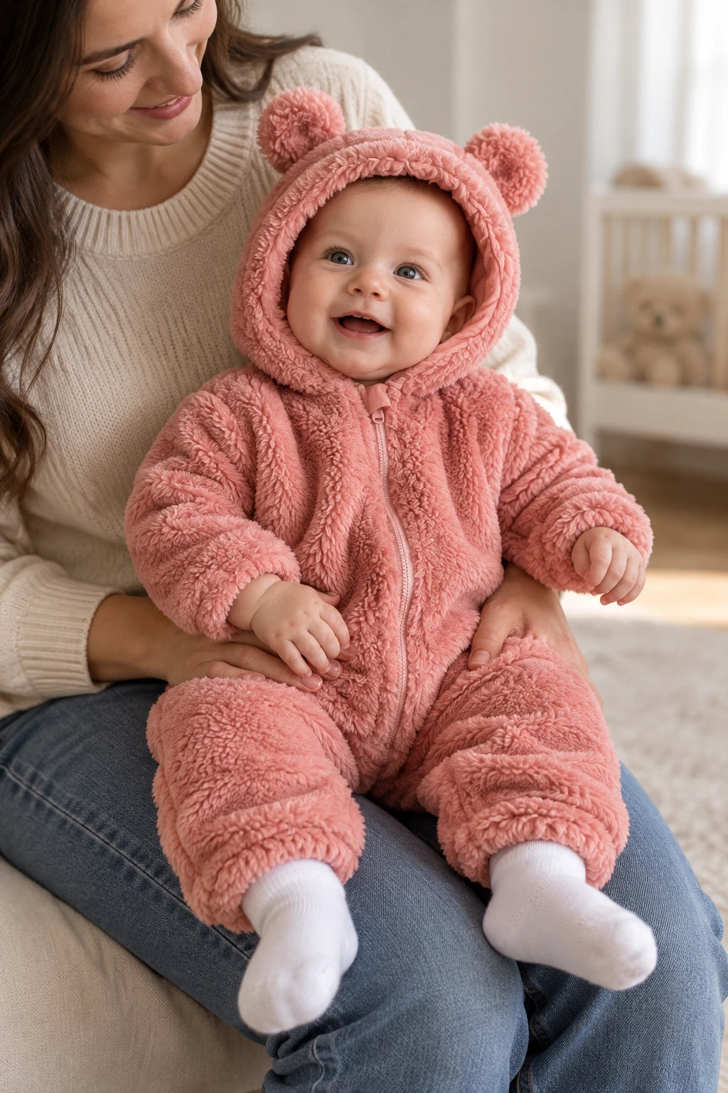 Combinaison polaire pour bebe - Rose