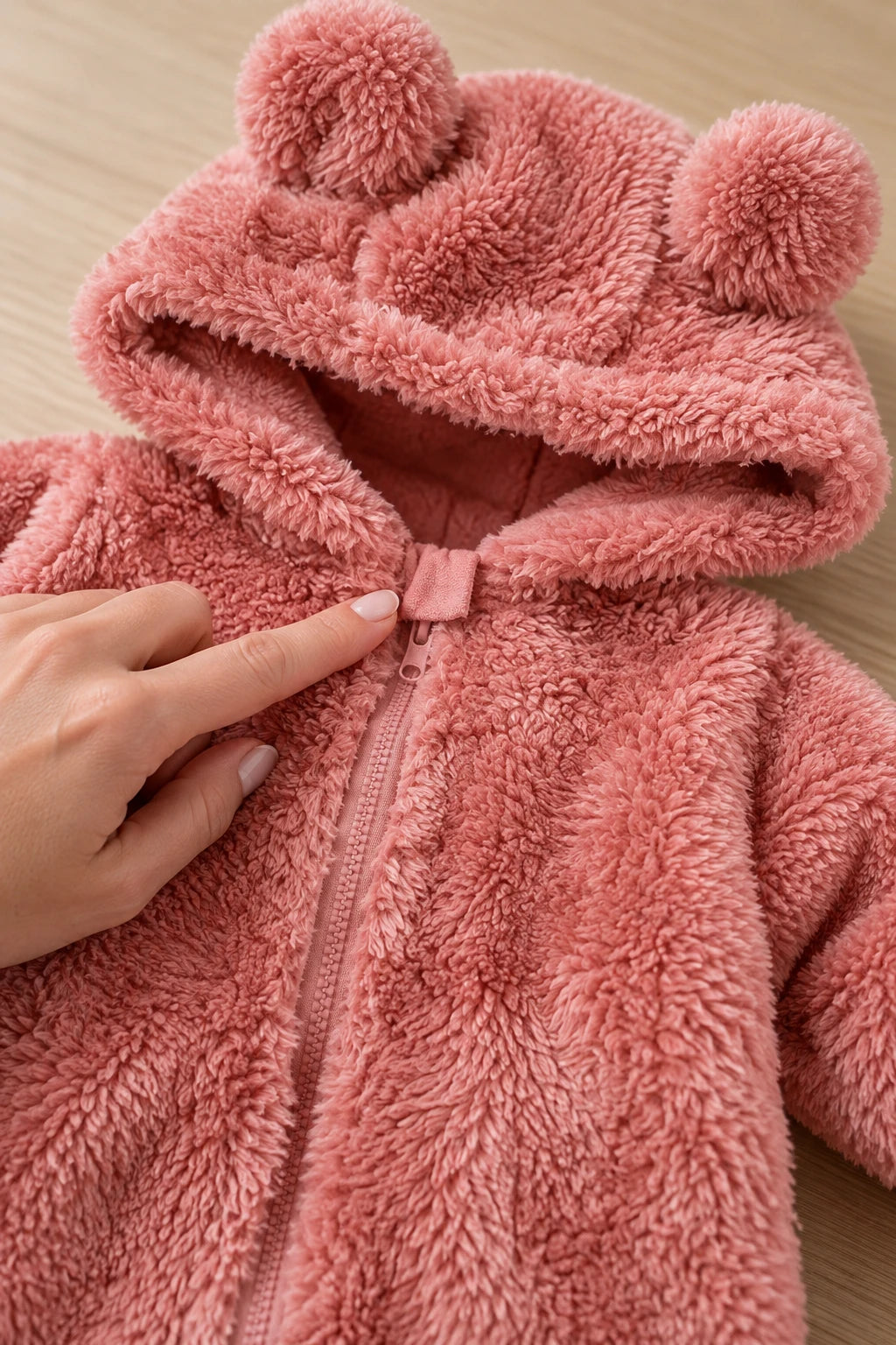 Combinaison polaire pour bebe - Rose