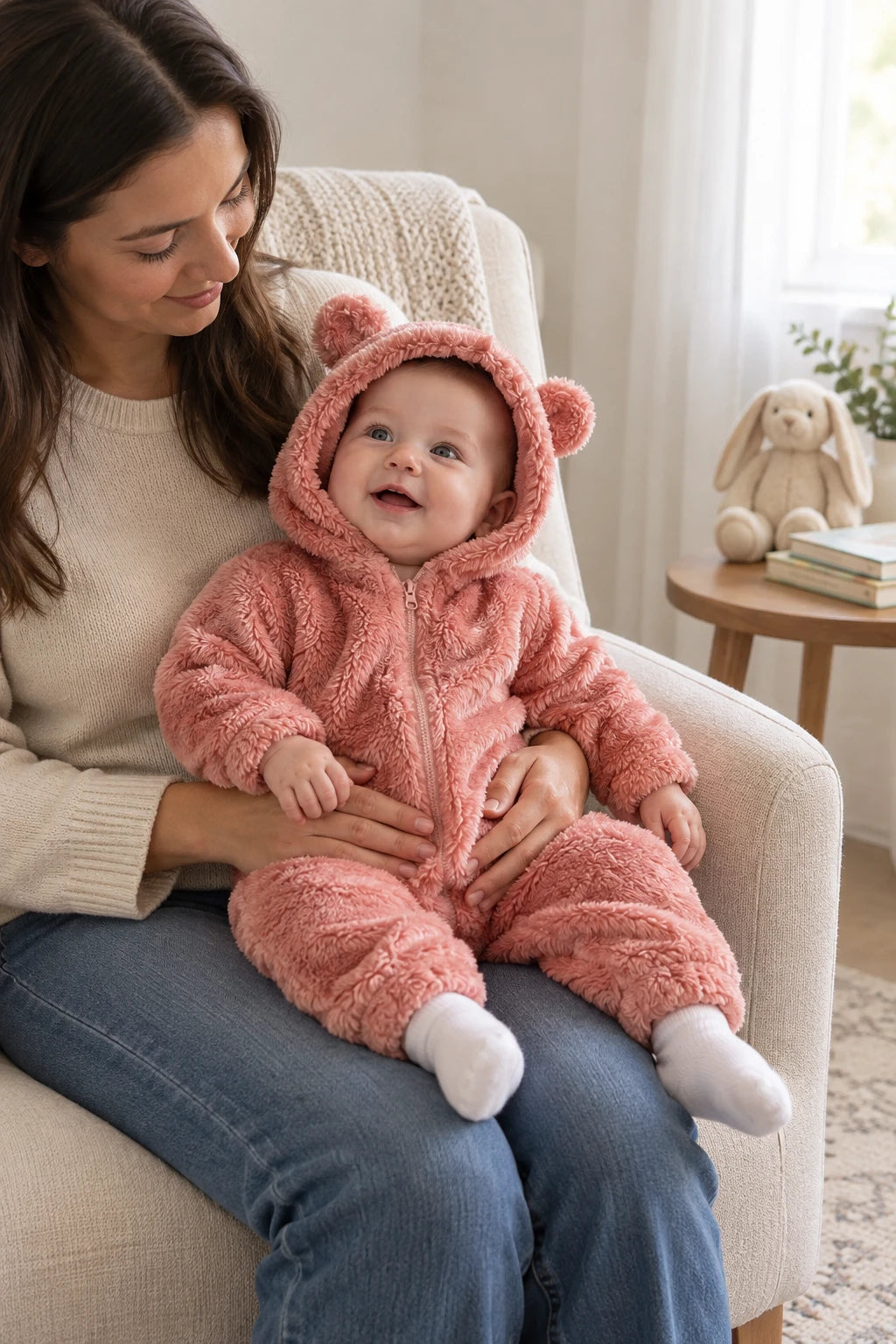 Combinaison polaire pour bebe - Rose