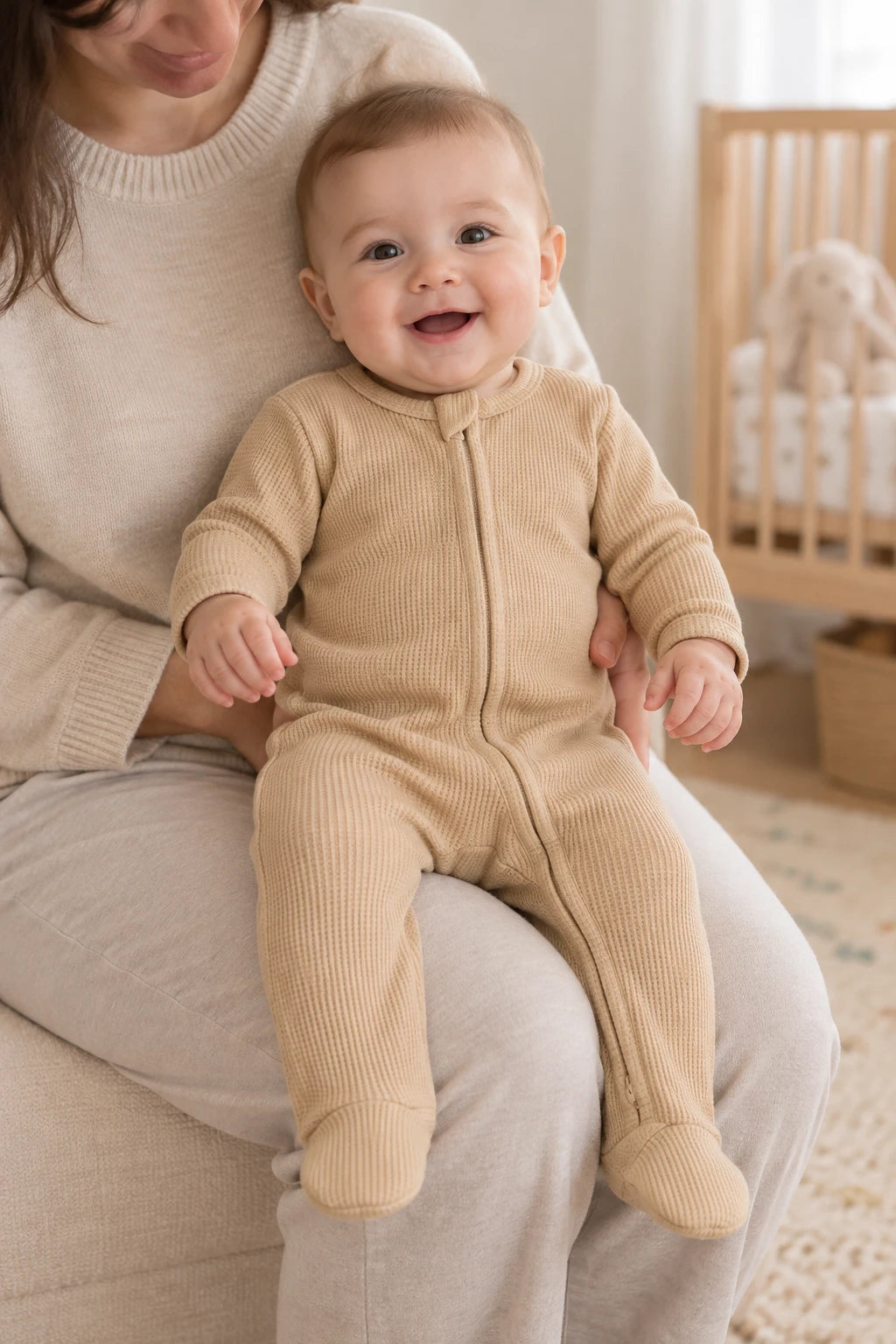 Combinaison Pur Coton Bébé - Beige