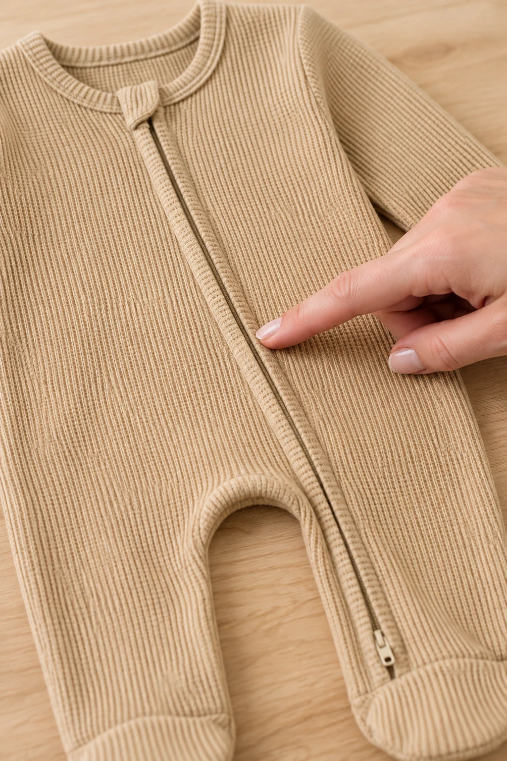 Combinaison Pur Coton Bébé - Beige