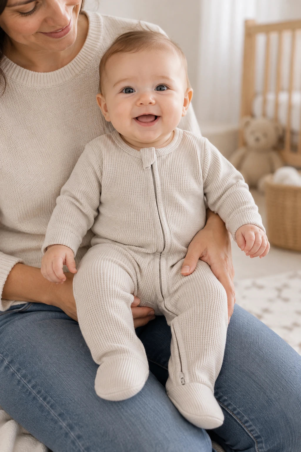 Combinaison Pur Coton Bébé - Gris