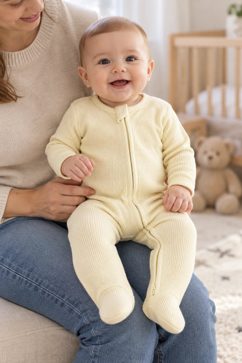 Combinaison Pur Coton Bébé - Jaune