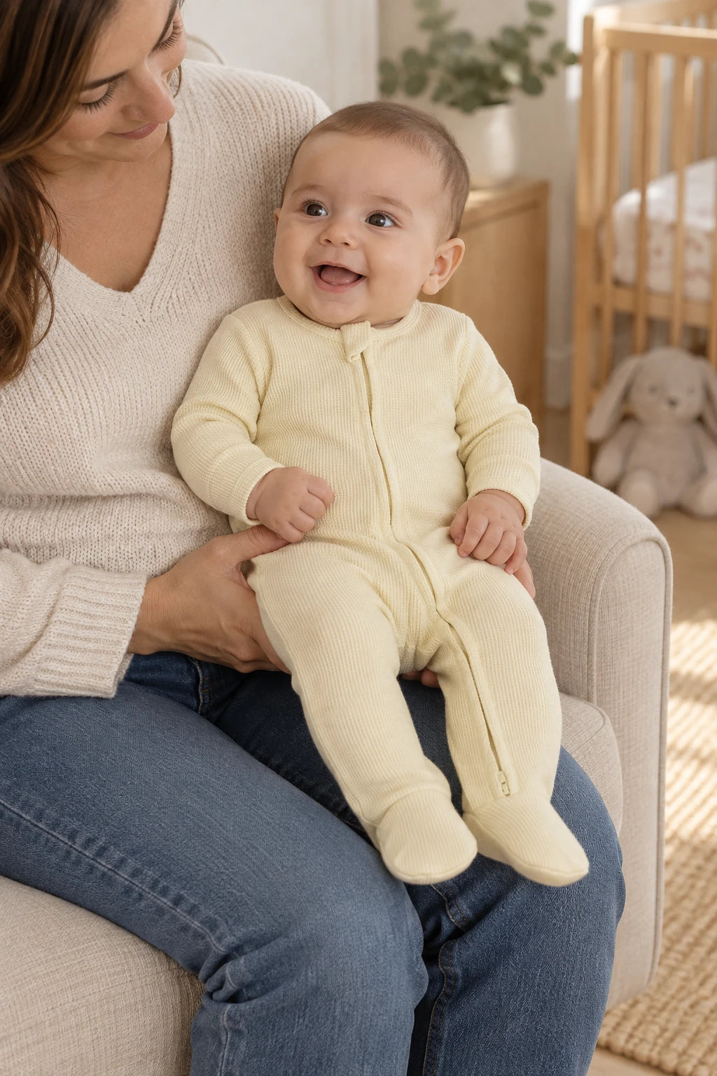Combinaison Pur Coton Bébé - Jaune
