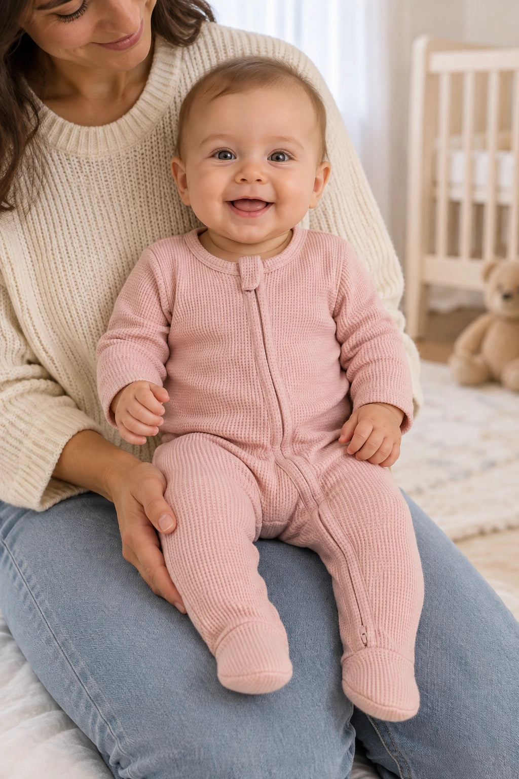 Combinaison Pur Coton Bébé - Rose