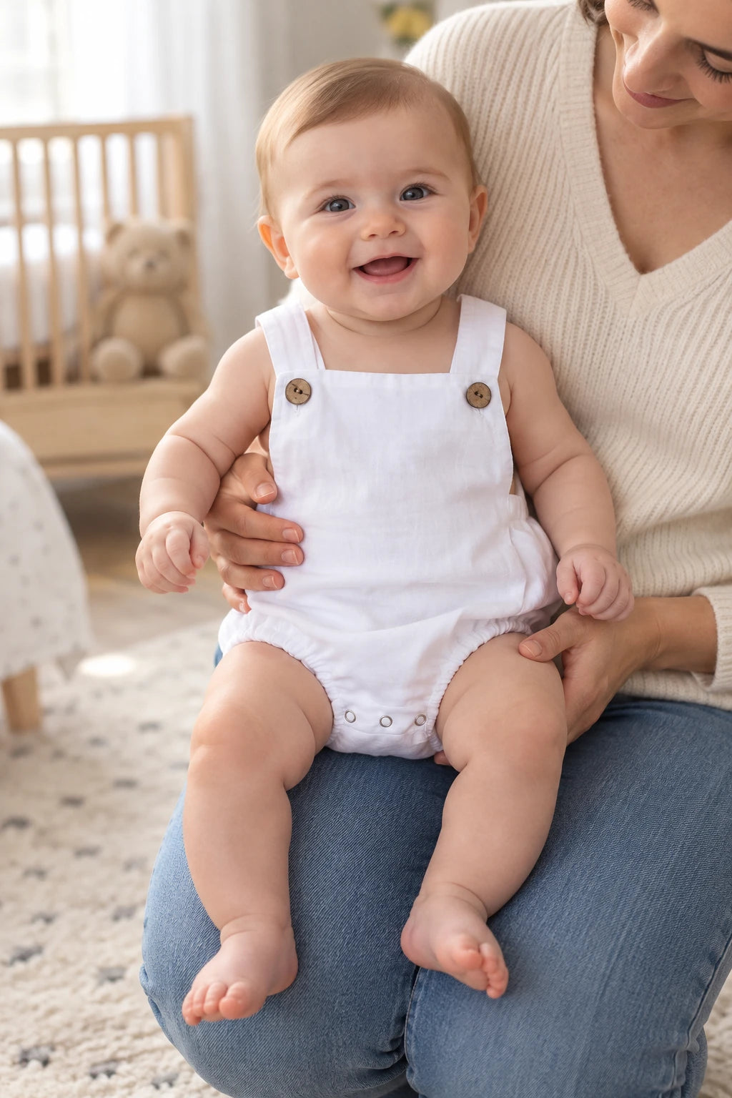 Combinaison Salopette Bebe - Blanc