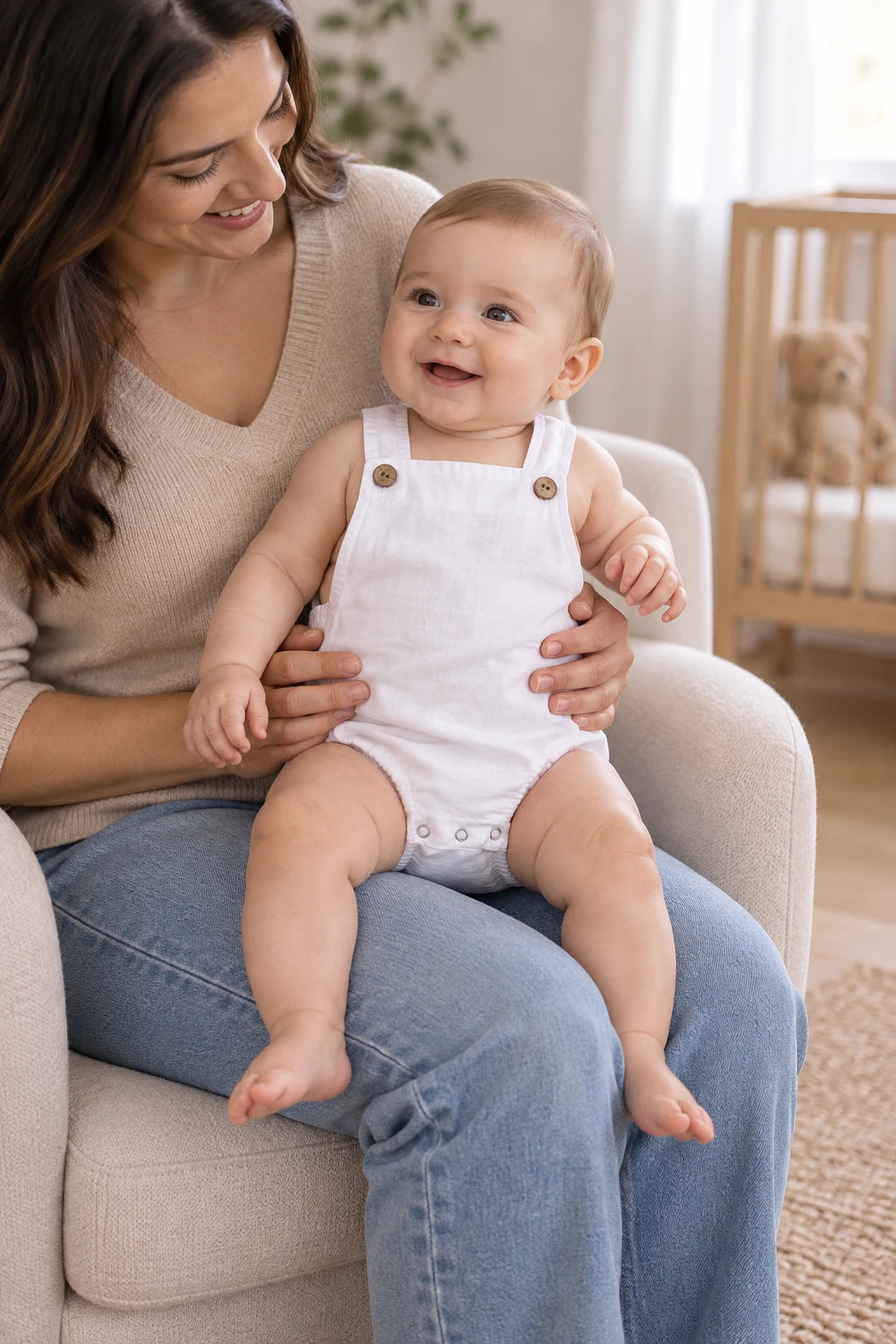 Combinaison Salopette Bebe - Blanc