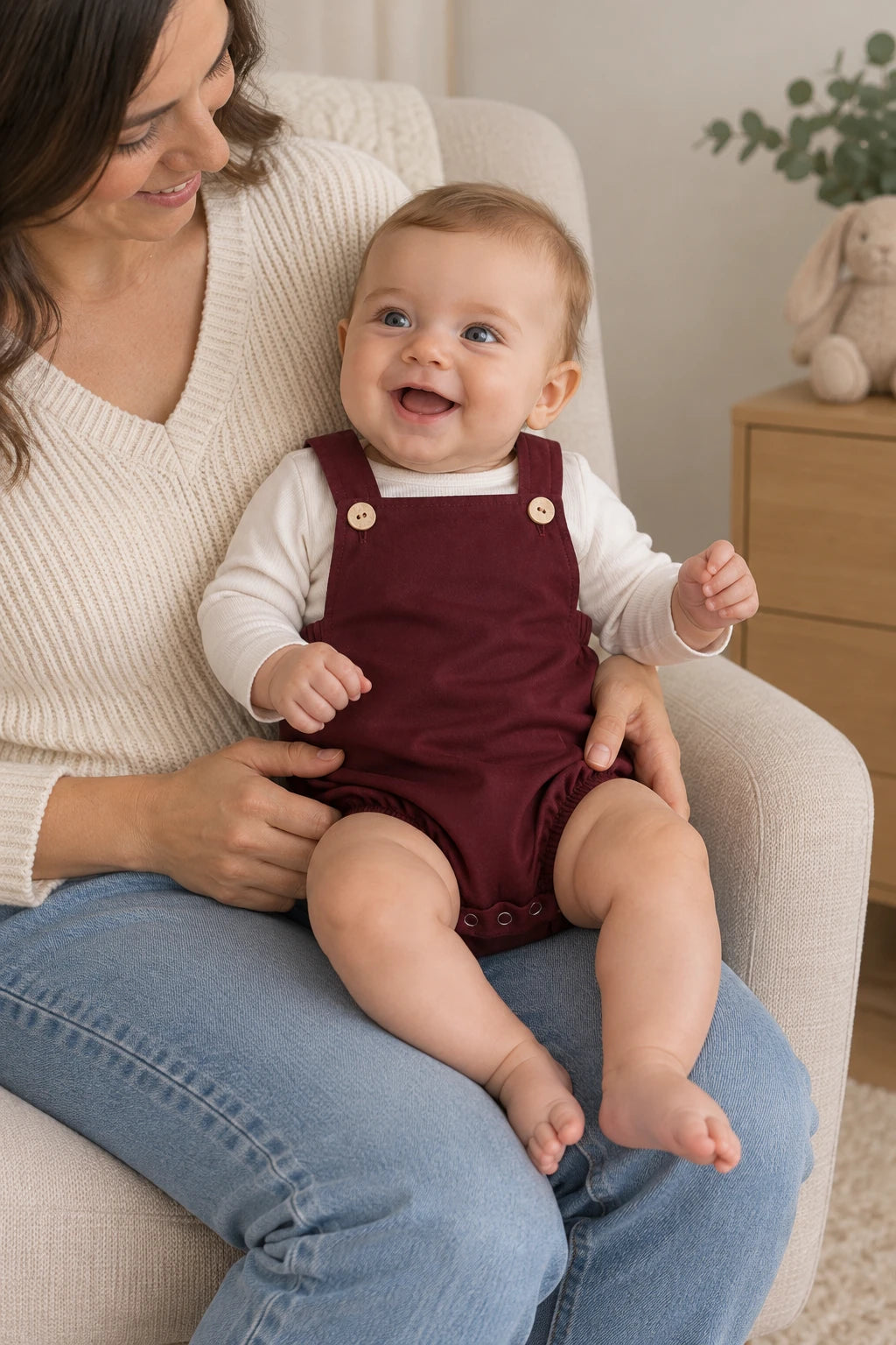 Combinaison Salopette Bebe - Bordeaux