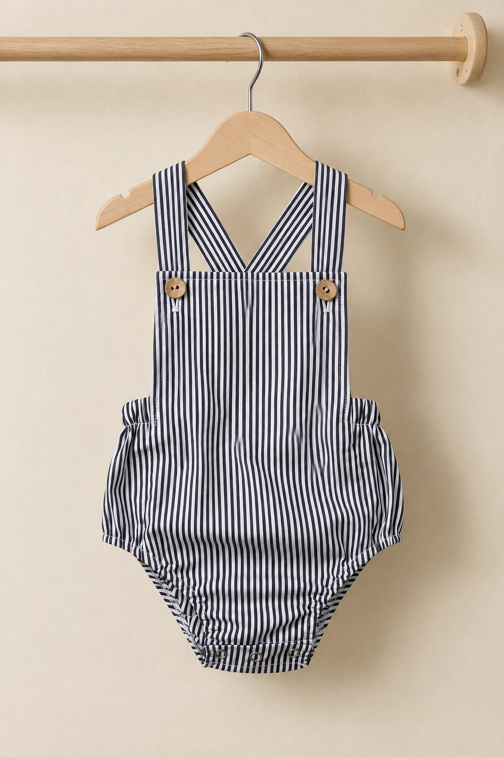 Combinaison Salopette Bebe - Noir Rayé