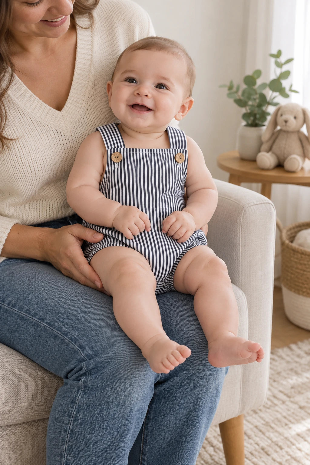 Combinaison Salopette Bebe - Noir Rayé