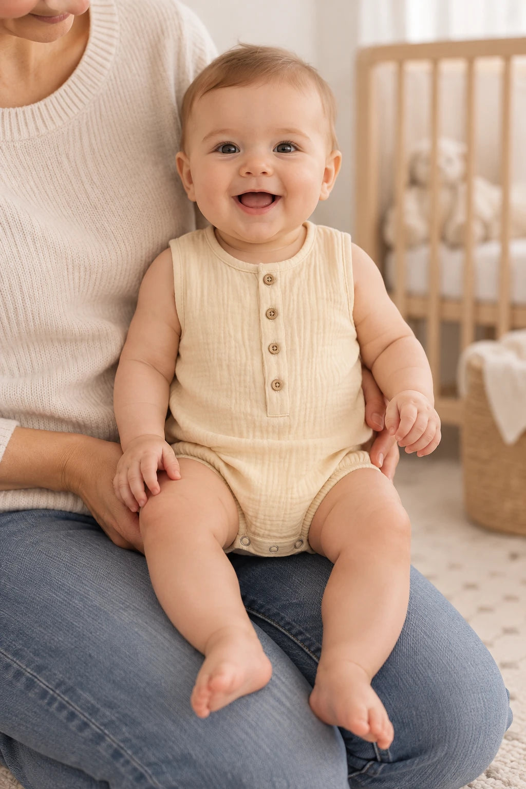 Combinaison Sans Manche Bebe - Beige