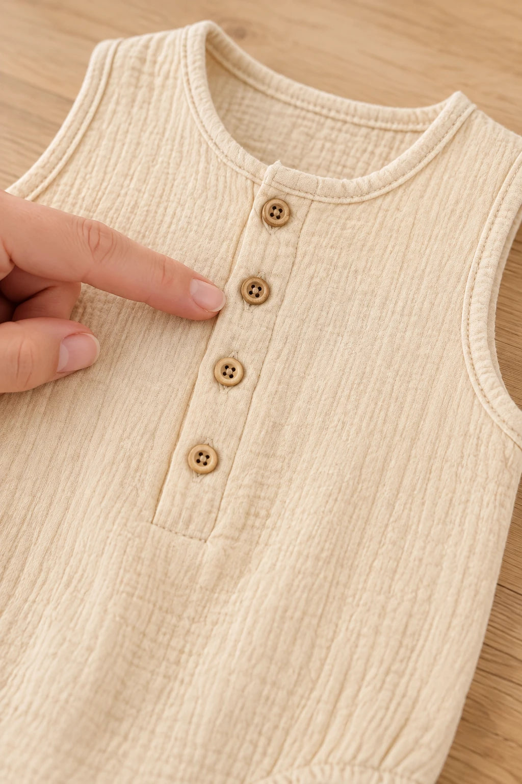 Combinaison Sans Manche Bebe - Beige