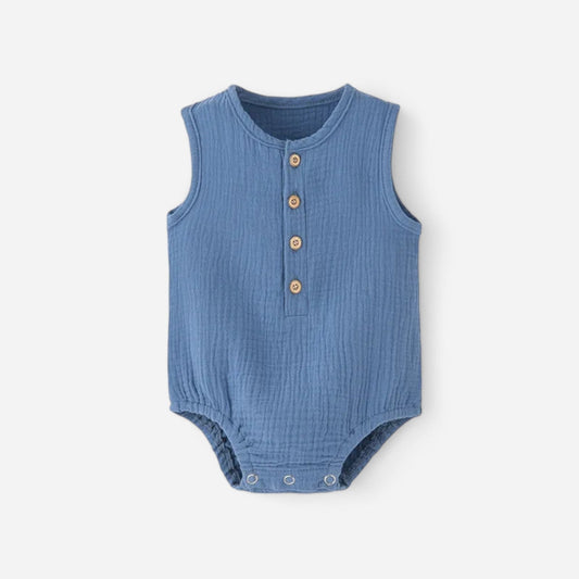 Combinaison Sans Manche Bebe - Bleu