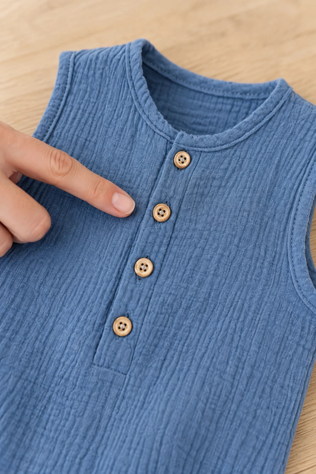 Combinaison Sans Manche Bebe - Bleu
