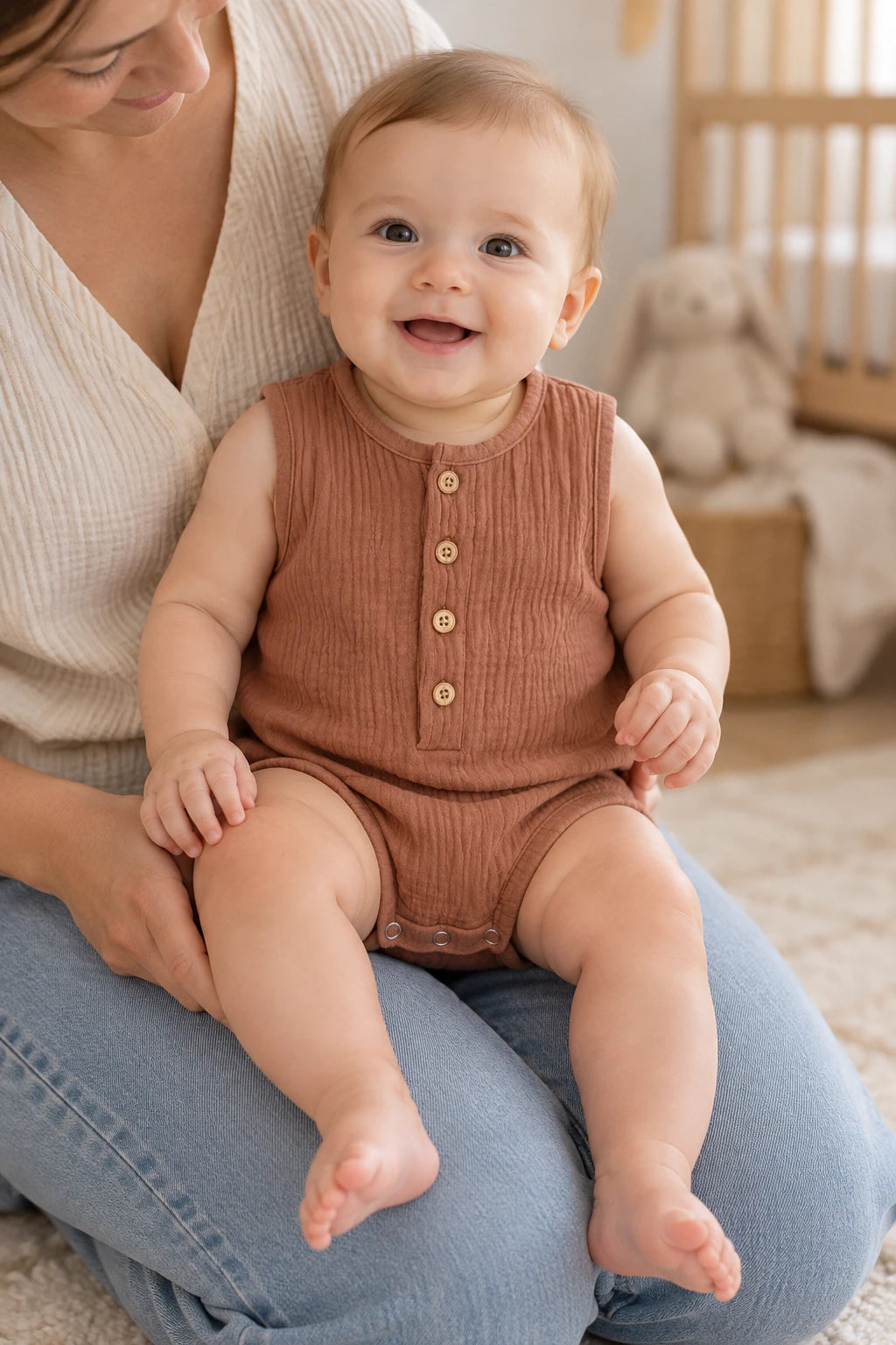 Combinaison Sans Manche Bebe - Marron