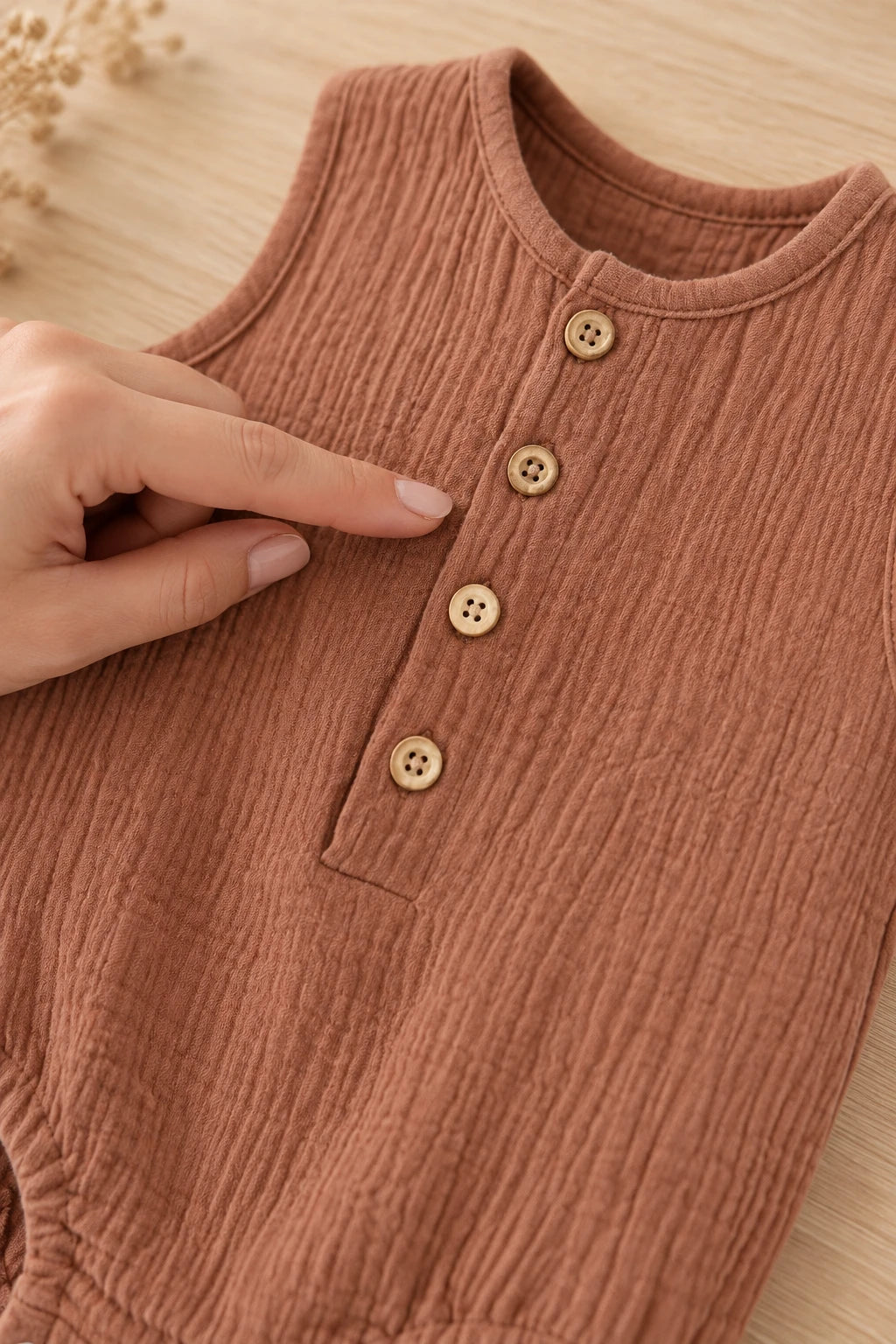 Combinaison Sans Manche Bebe - Marron
