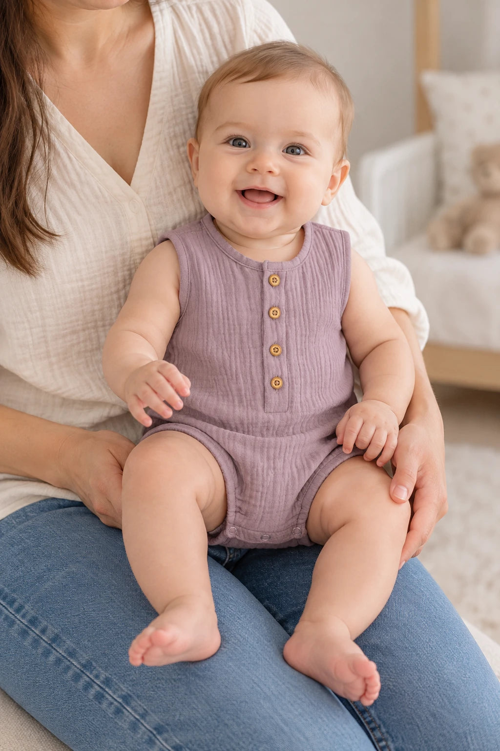 Combinaison Sans Manche Bebe - Violet