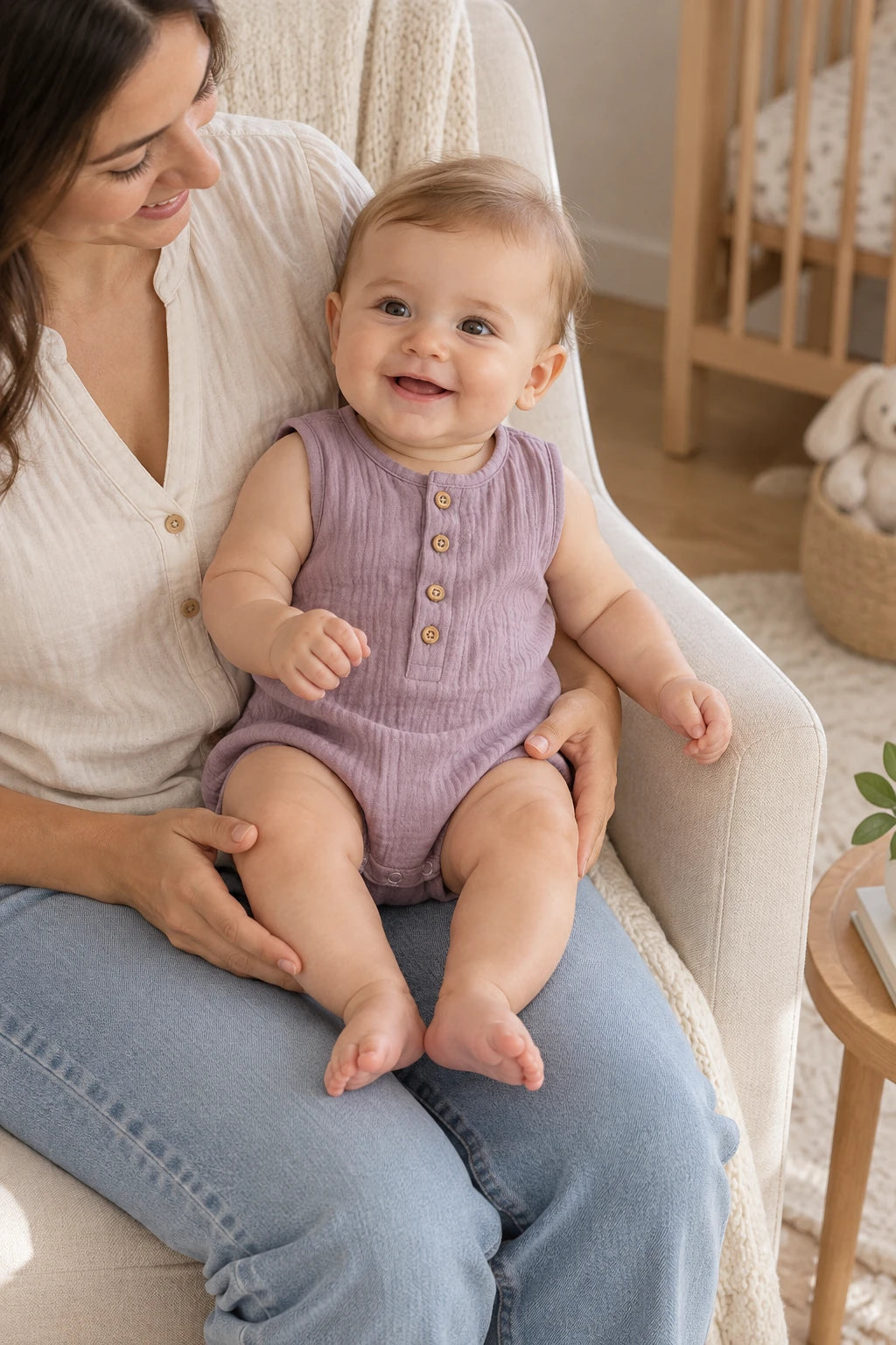 Combinaison Sans Manche Bebe - Violet