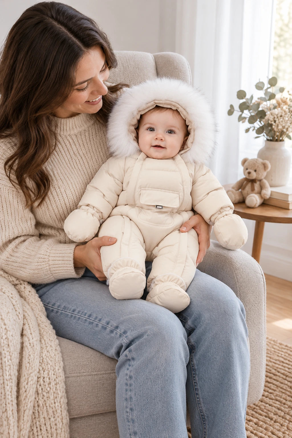 Combinaison Ski Bebe Fille - Beige