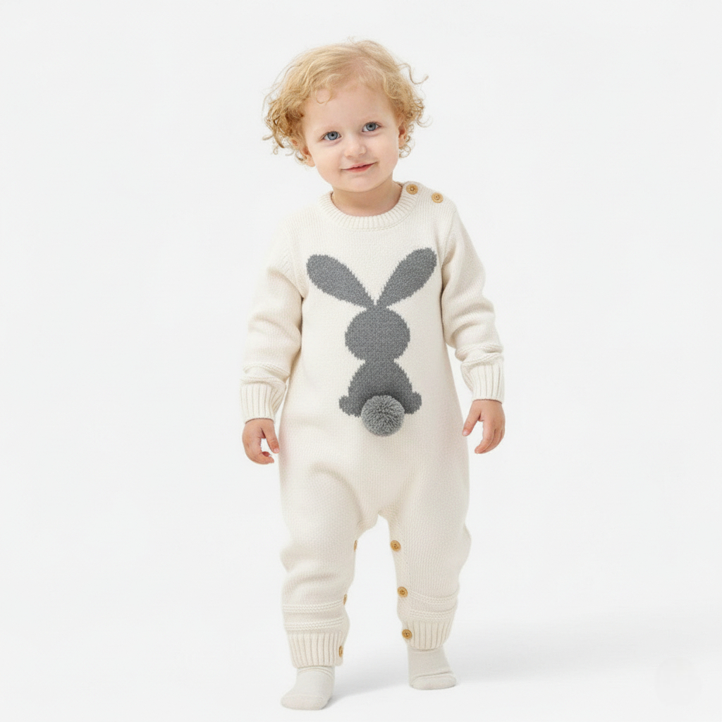 Combinaison Bébé Lapin Blanc Laine
