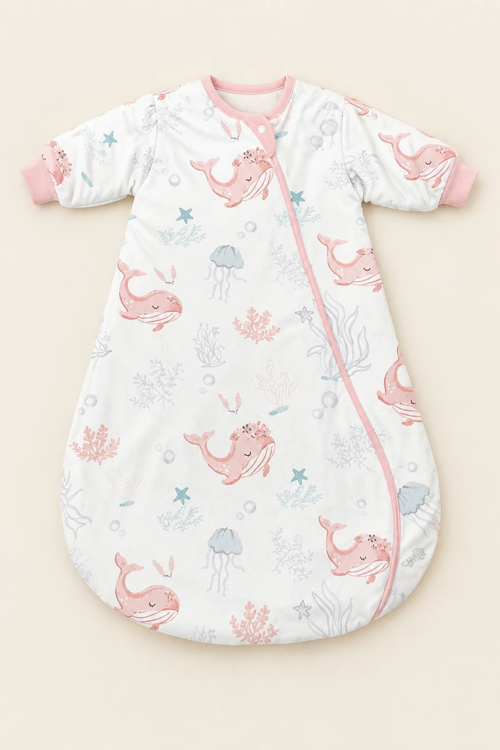 Gigoteuse Avec Manche - Baleine Rose Tog 0.5