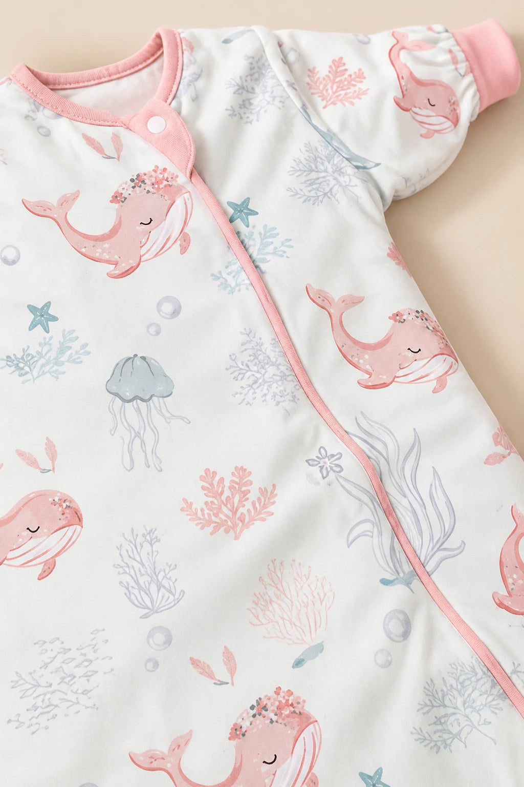 Gigoteuse Avec Manche - Baleine Rose Tog 0.5