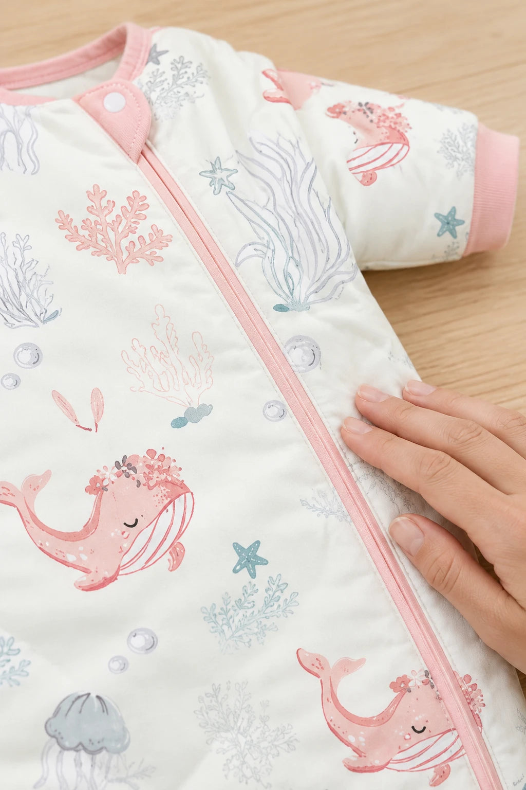 Gigoteuse Avec Manche - Baleine Rose Tog 1