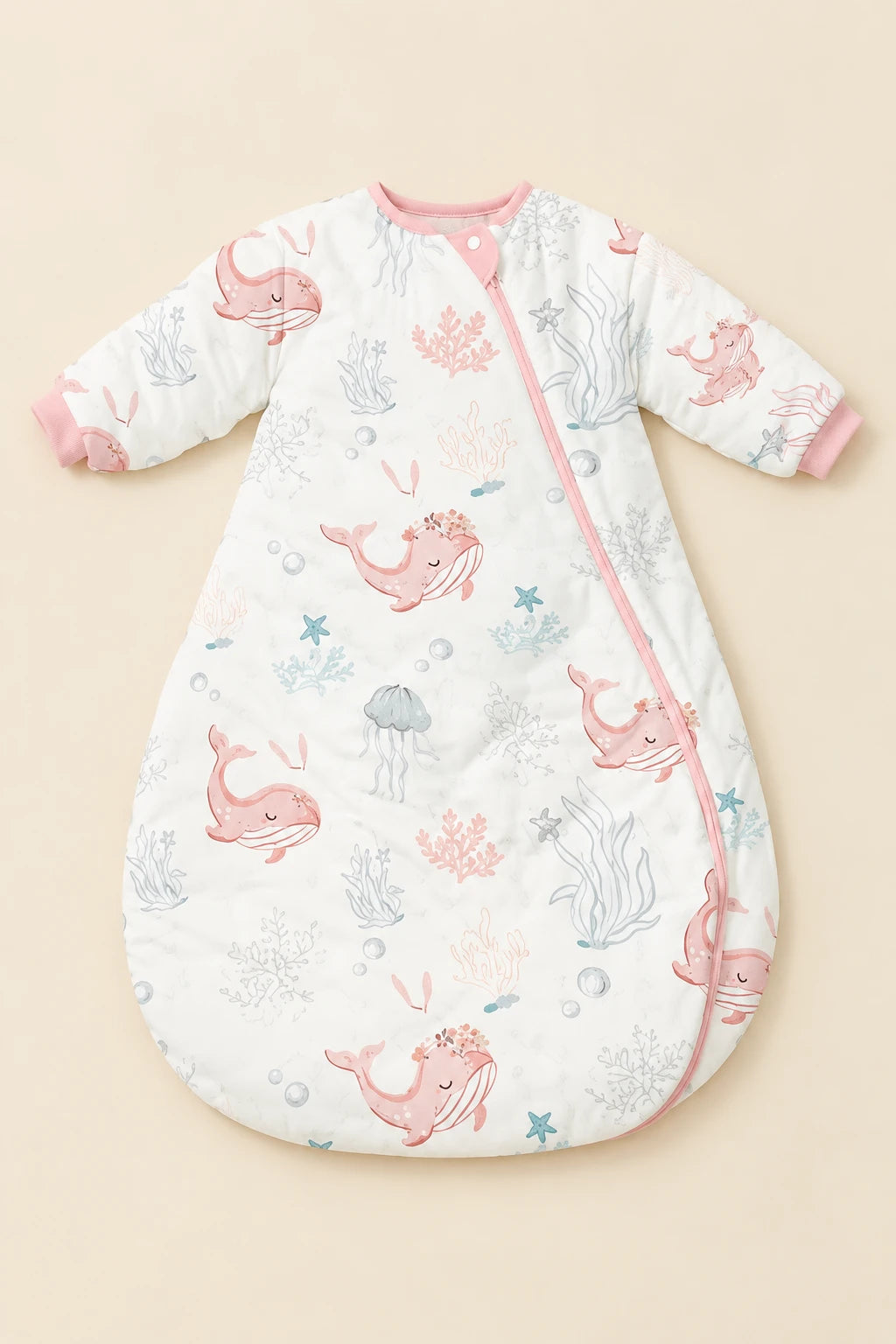 Gigoteuse Avec Manche - Baleine Rose Tog 2