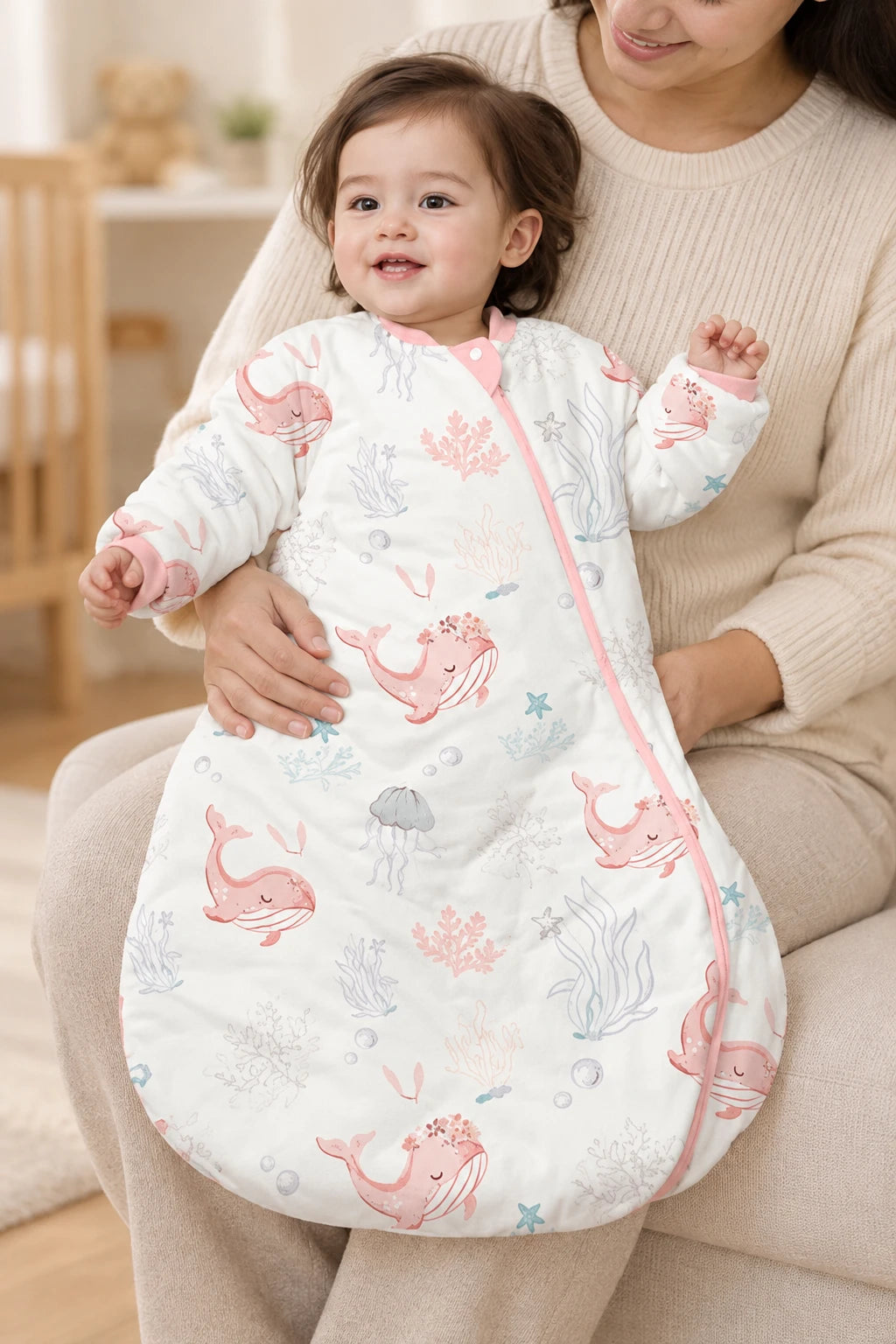Gigoteuse Avec Manche - Baleine Rose Tog 2