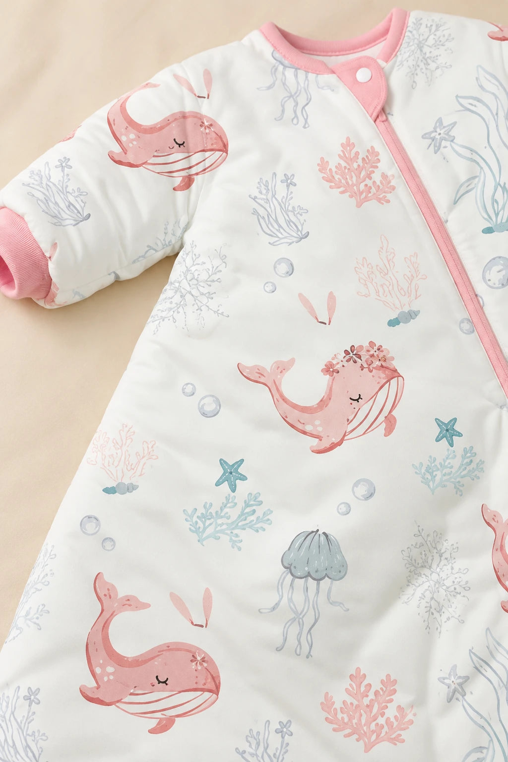 Gigoteuse Avec Manche - Baleine Rose Tog 2