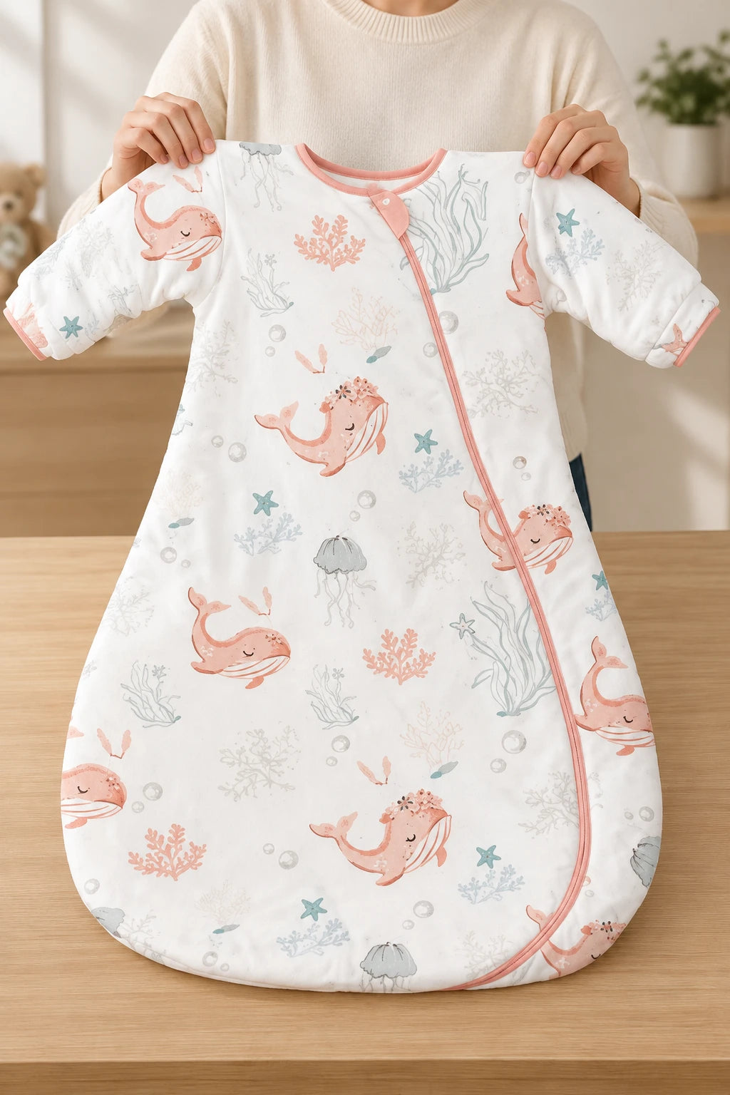 Gigoteuse Avec Manche - Baleine Rose Tog 3