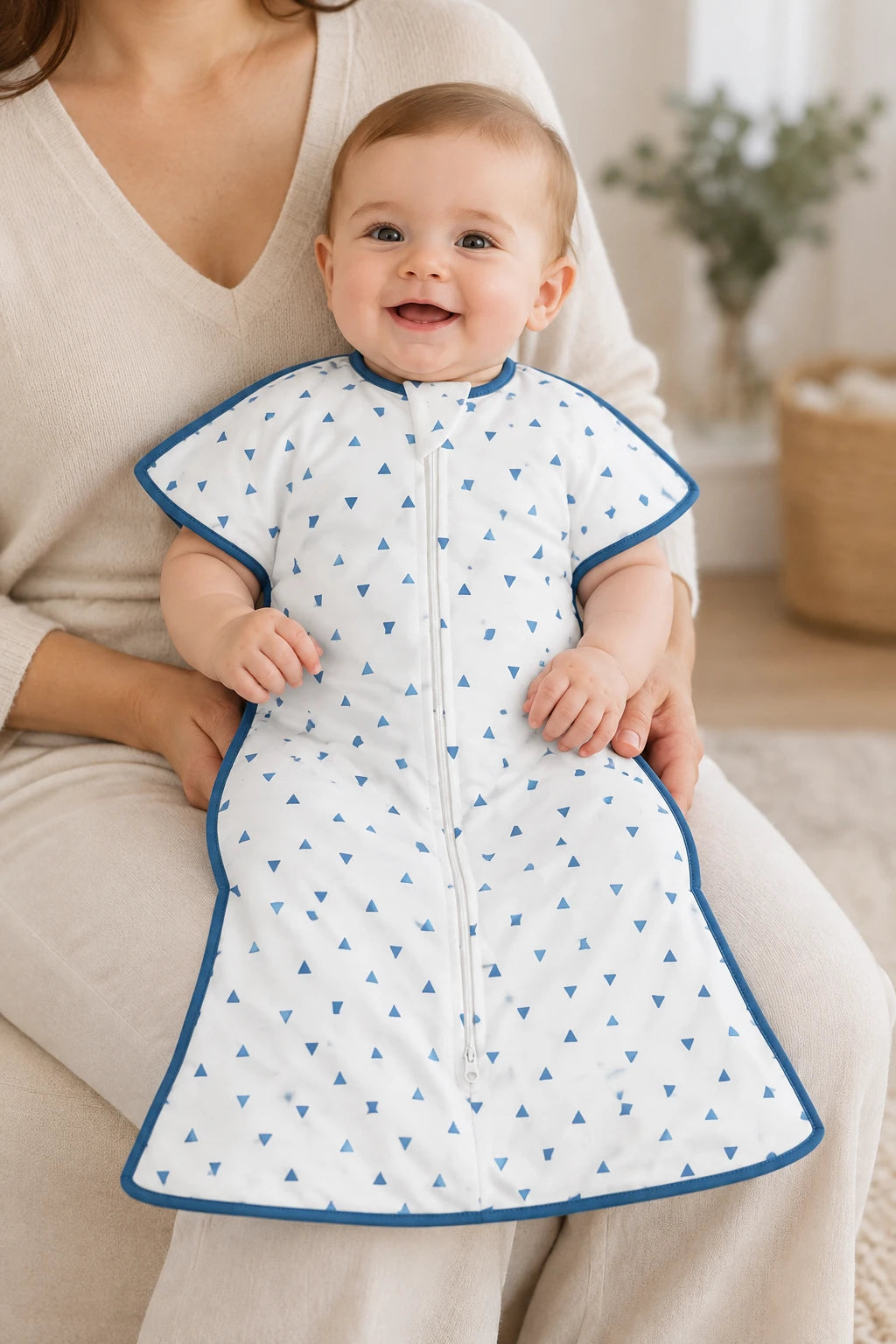 Gigoteuse Coton - Triangles Bleus