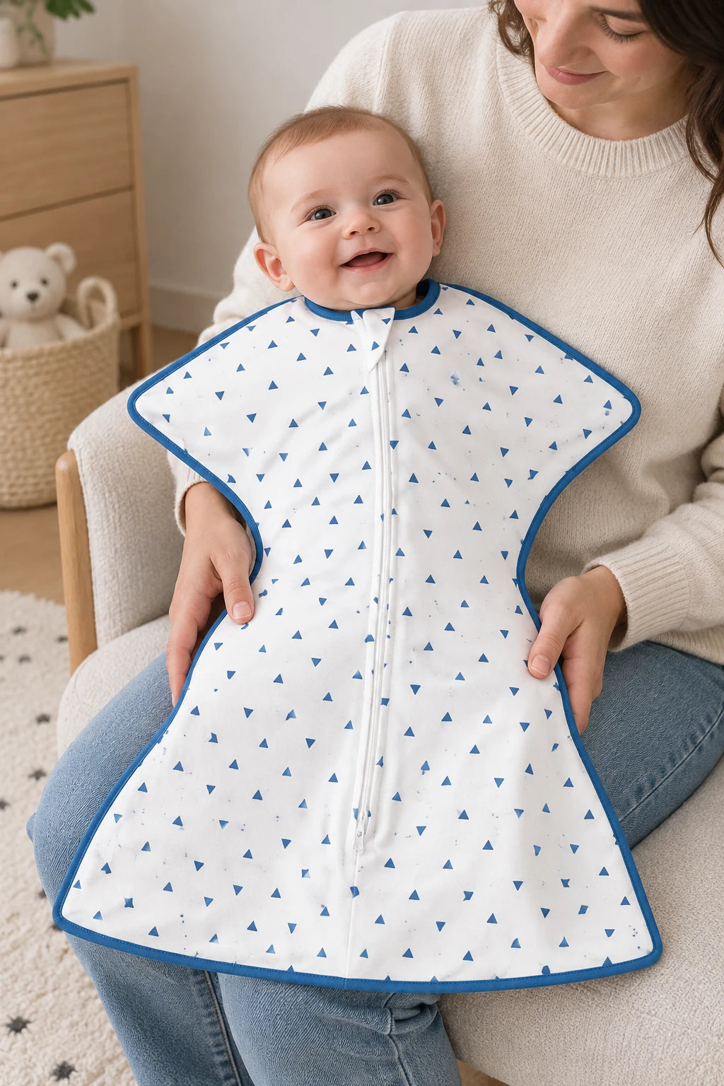 Gigoteuse Coton - Triangles Bleus