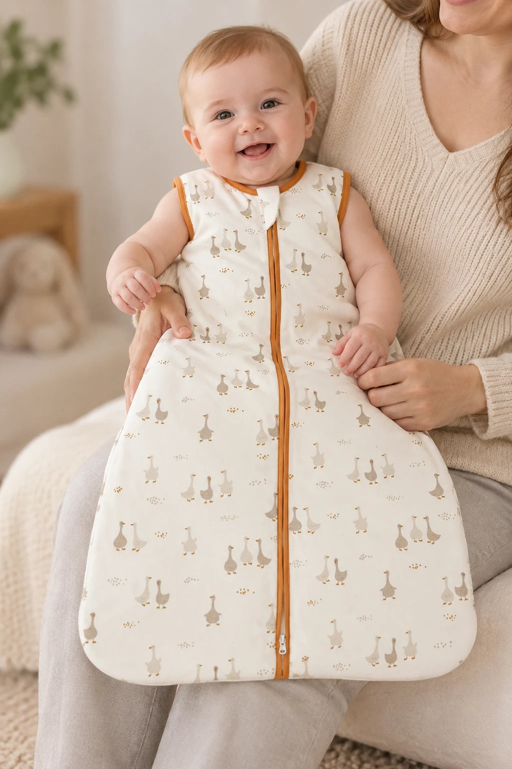 Gigoteuse en coton sans manches Beige