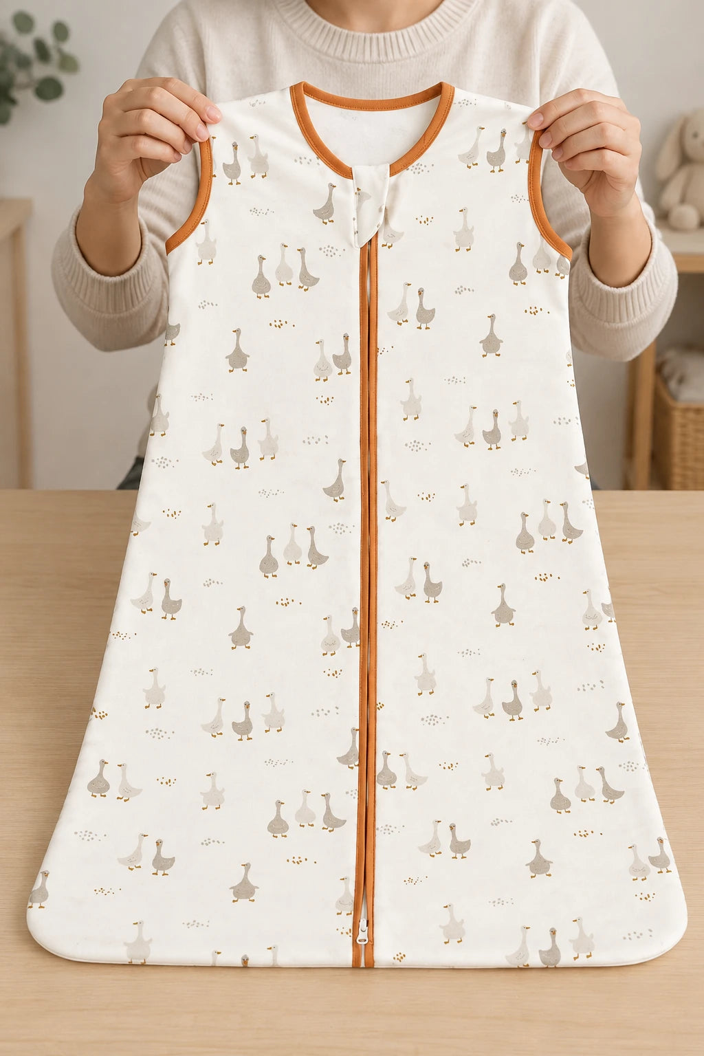 Gigoteuse en coton sans manches Beige