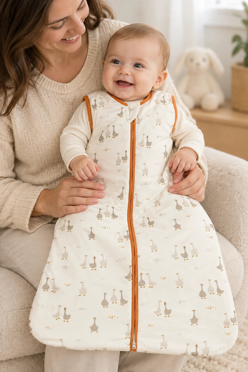Gigoteuse en coton sans manches Beige