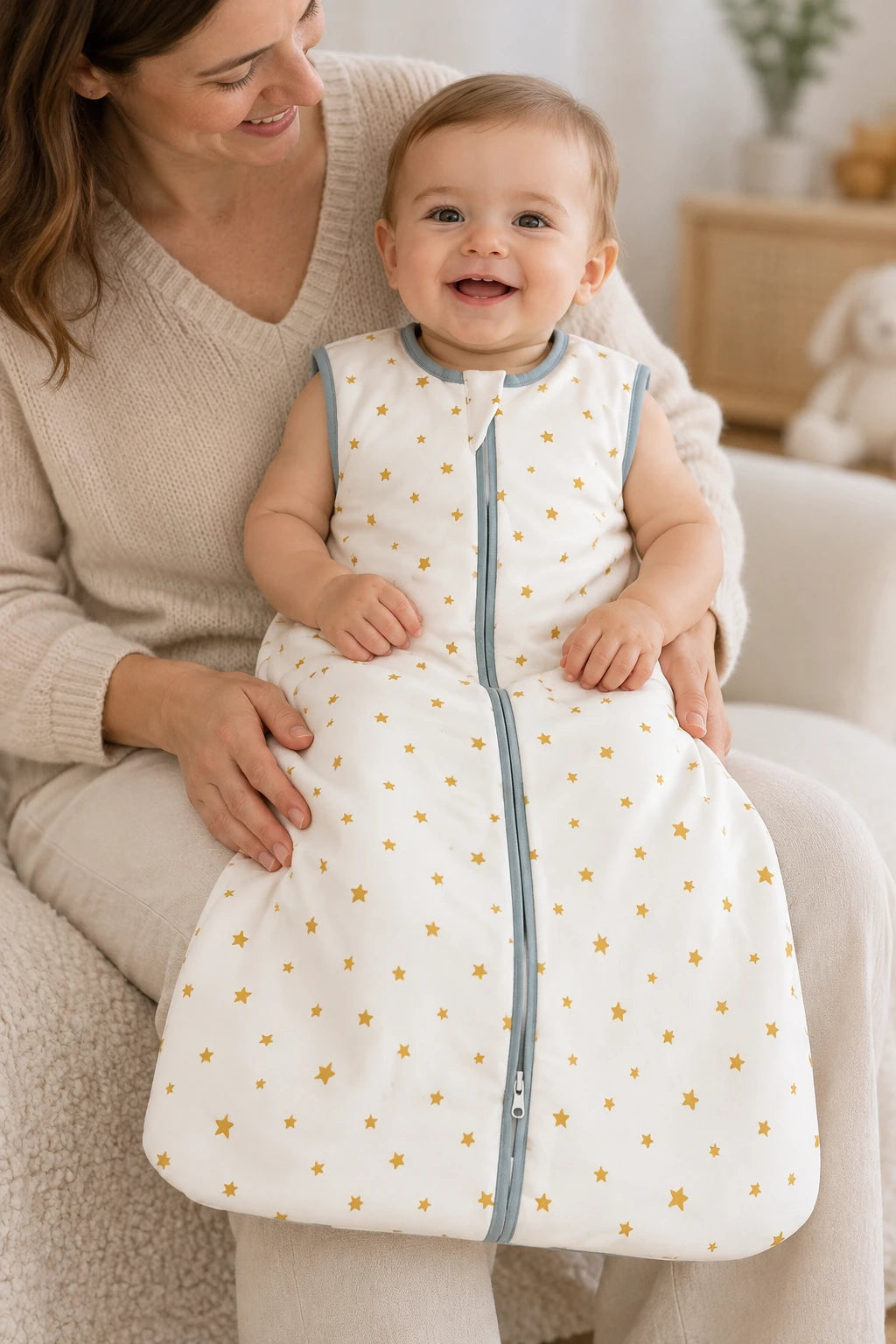 gigoteuse en coton sans manches motif étoiles