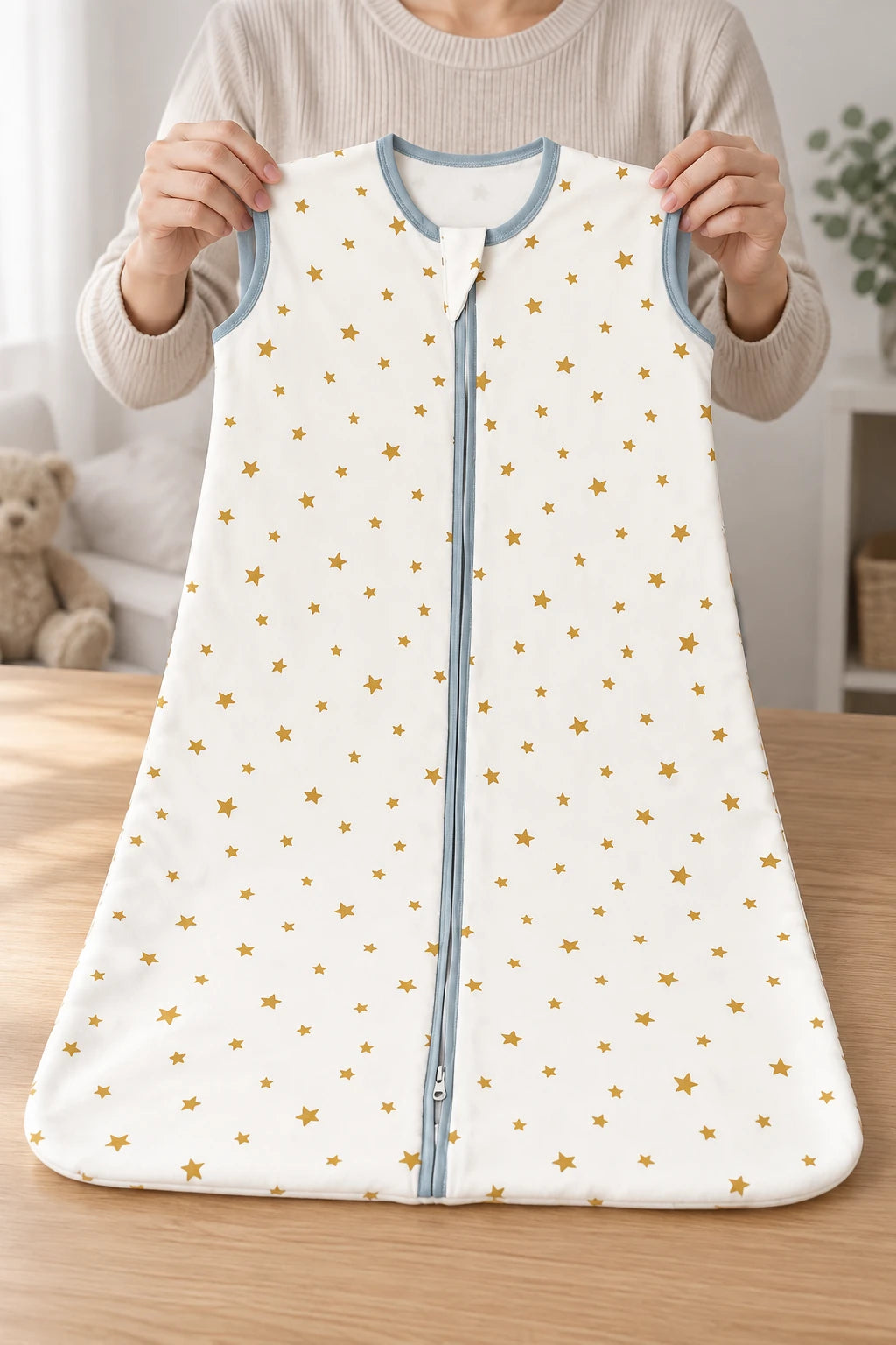 gigoteuse en coton sans manches motif étoiles