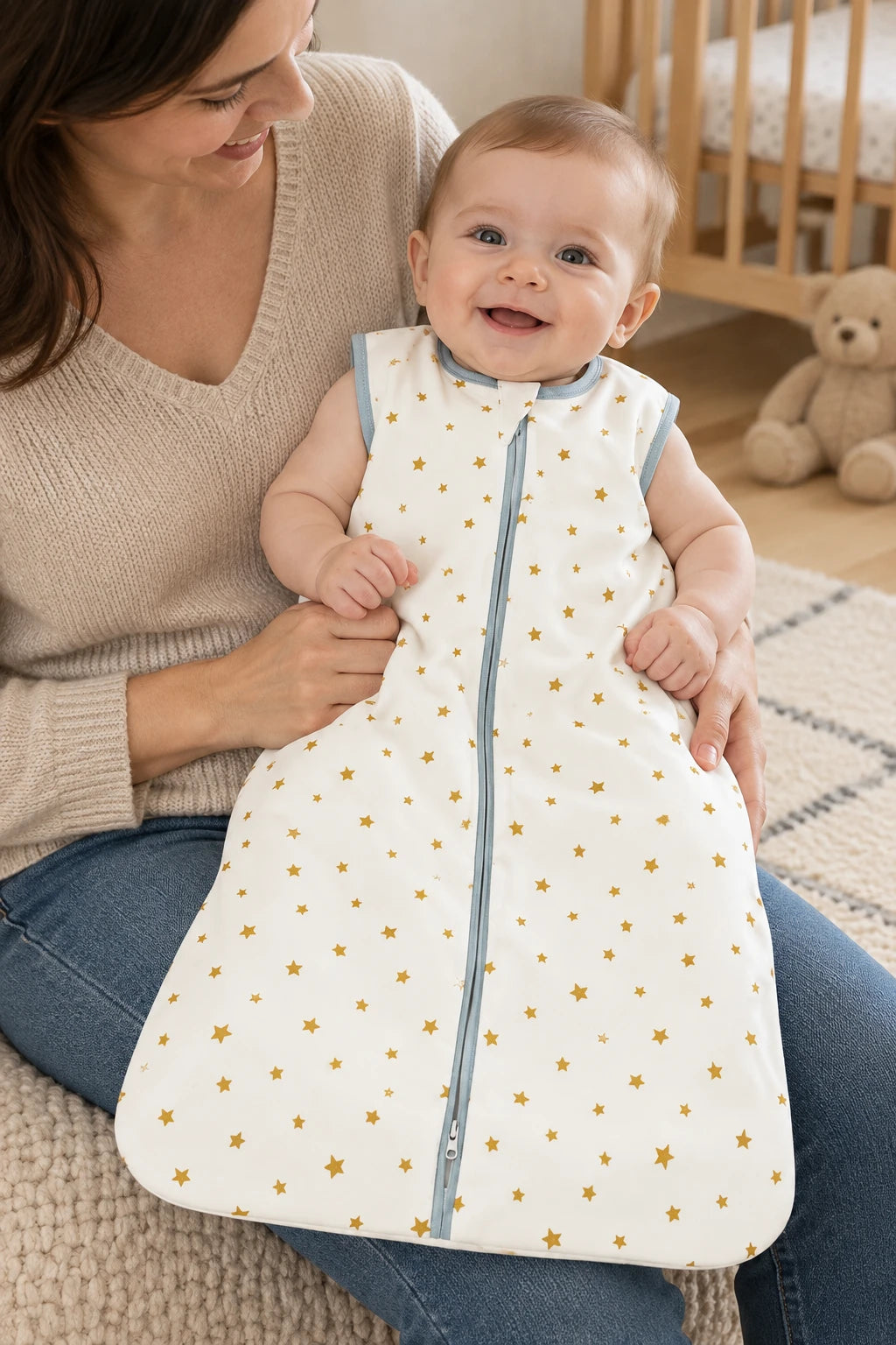 gigoteuse en coton sans manches motif étoiles