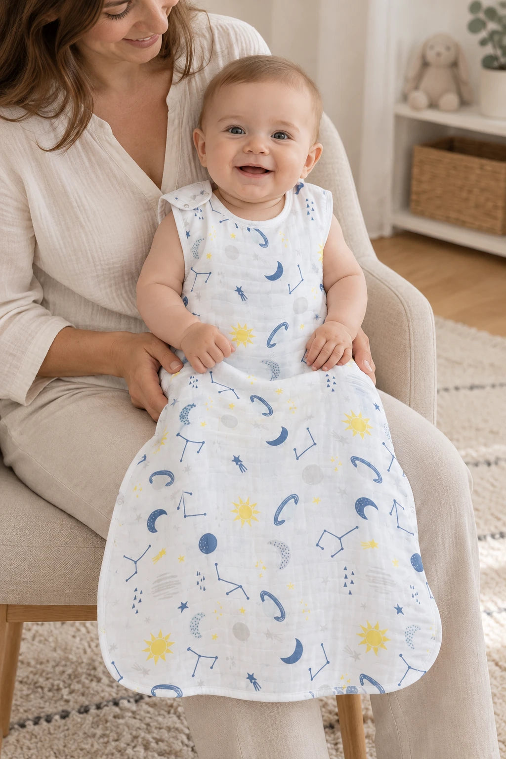 Gigoteuse Été Mousseline Bambou Bébé Et Coton Sans Manches