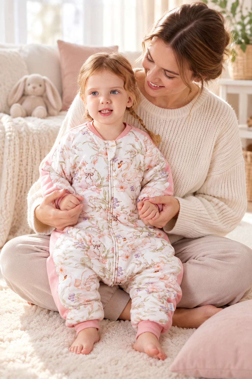Gigoteuse Fleurie - Lapin Rose Tog 1