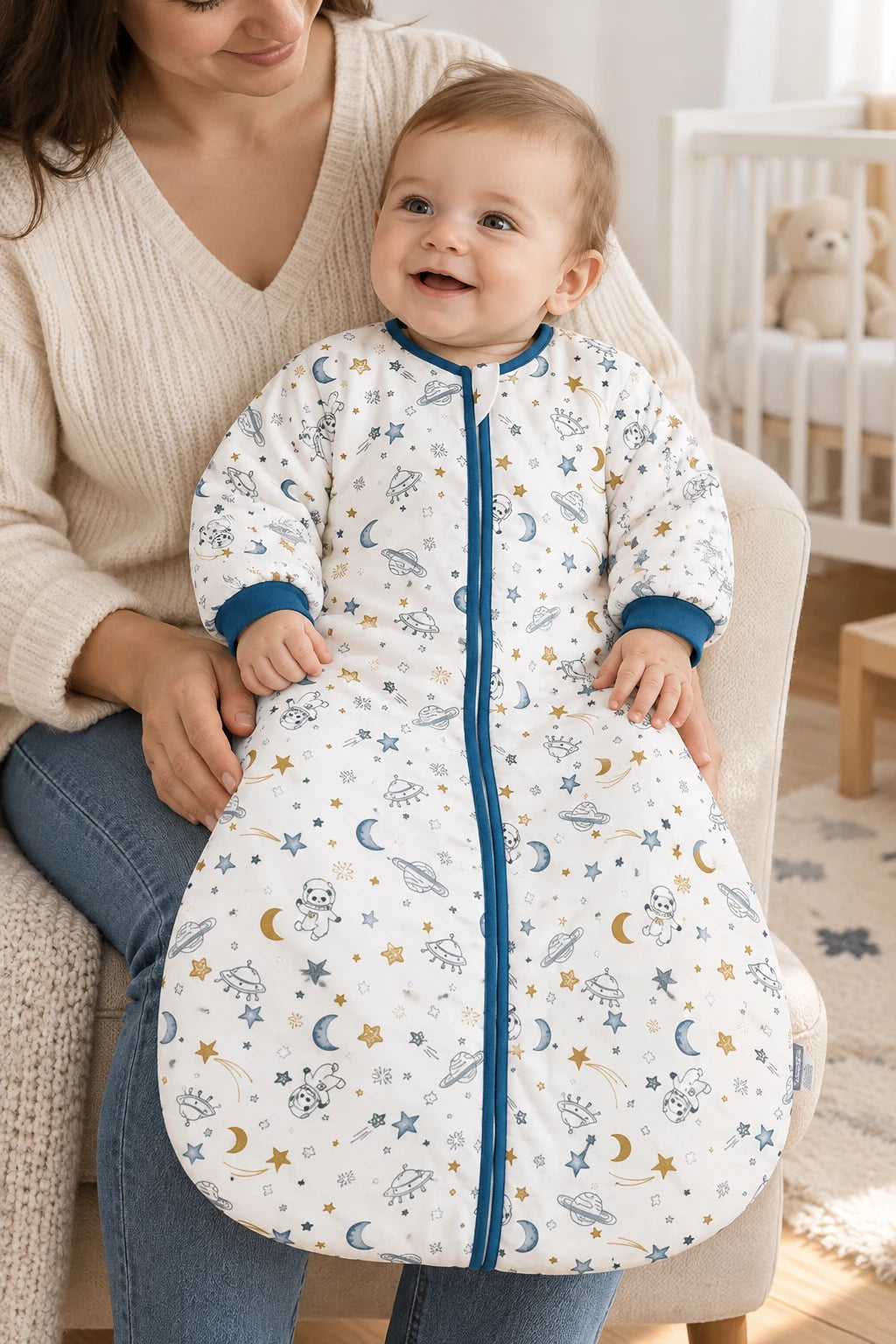 Gigoteuse Pour Bébé En Gaze De Coton À Manches Amovibles