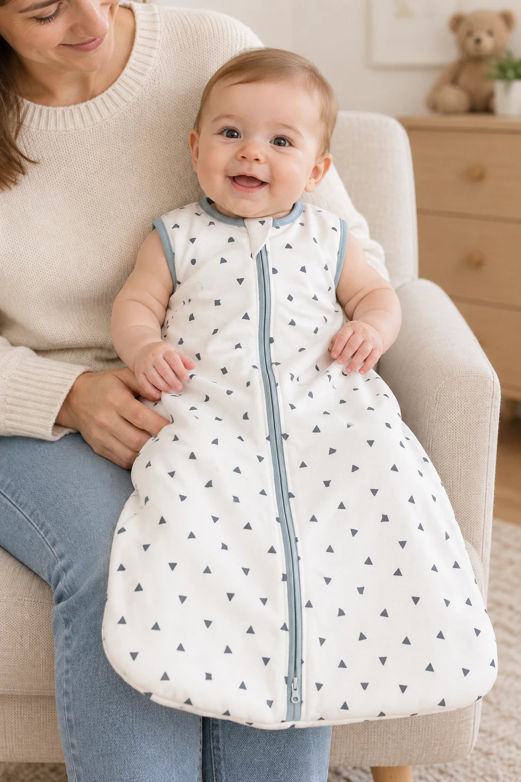 Gigoteuse Zippée En Coton Pour Bébé, Sans Manches